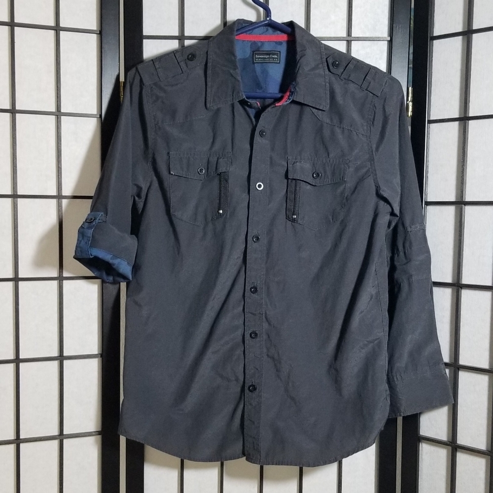 Boys Sovereign Code Long Sleeve Button Down Shirt